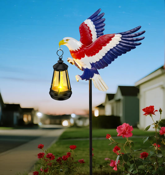 ZFNN Solar Garden Decor Lights Outdoor Waterproof, Metal Butterfly Stakes with Solar Lanterns, Solar Garden Lights for Decorative Yard Art Outside Patio Lawn Ornaments, Gifts for Women Mom