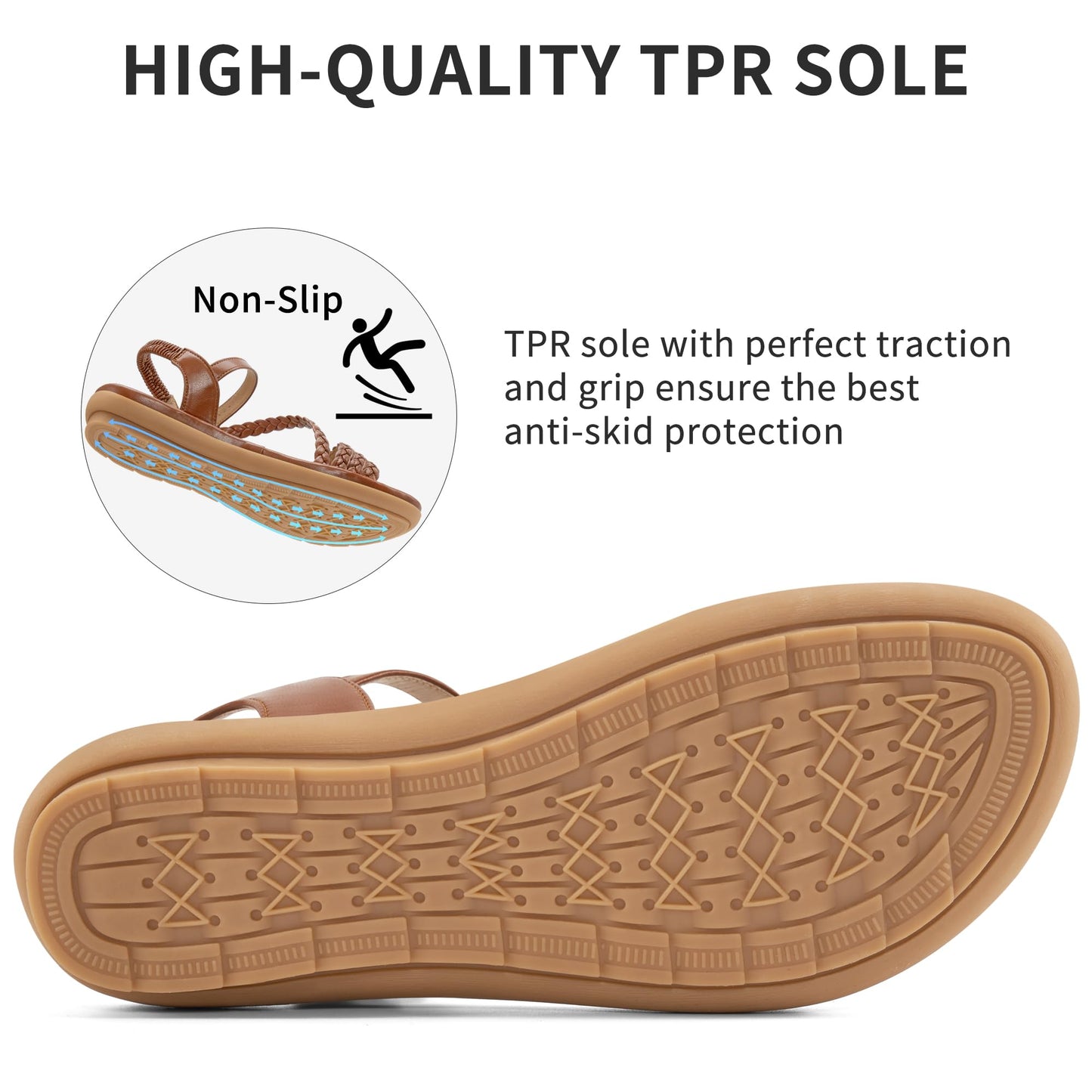 Aomigoct Dressy Womens Sandals Summer: Comfortable Strappy Flats Sandals Women - Casual Walking Woman Shoes