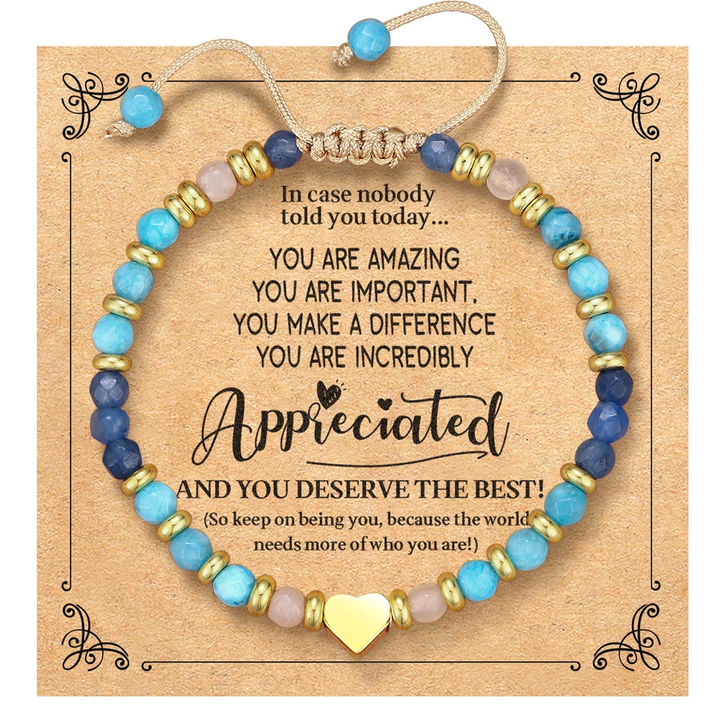 yupoxiu Inspirational Gifts for Women Birthday - Healing Natural Stone Bracelets, Thinking of You Get Well Soon Gifts for Women Friend Sister