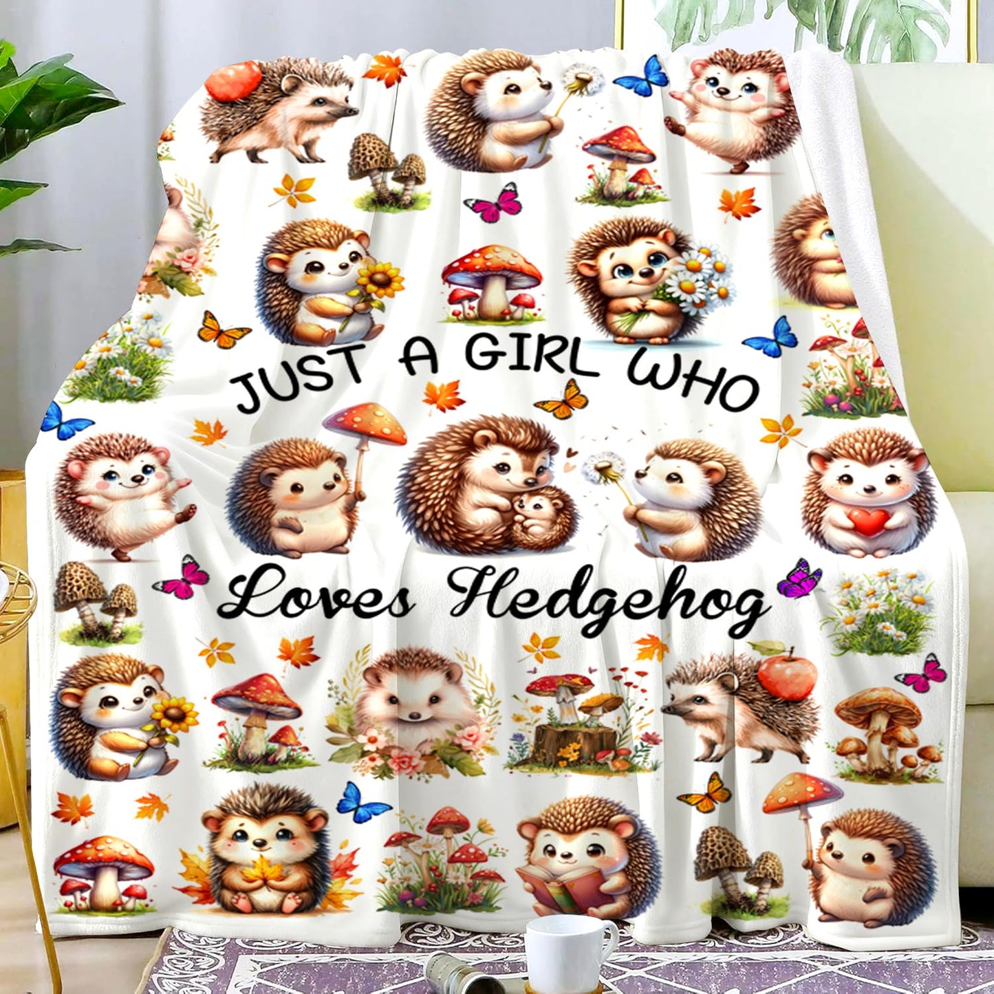 Dog Gifts for Girls Women Puppy Plush Just A Girl Who Loves Dogs Print Throw Blanket Stuff Cute Puppys Themed Dog Blanket for Girls Women Kids Dogs Lovers Birthday Decorations Bed Room Decor 50"X40"