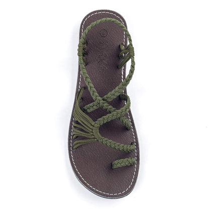 Plaka Flat Sandals for Women Palm Leaf