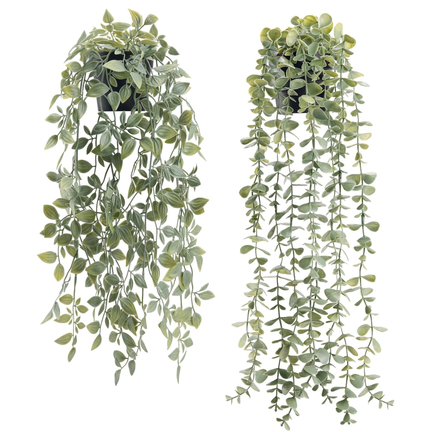 Der Rose 1Pcs Fake Plants Hanging Artificial Potted Faux Eucalyptus Plants for Modern Boho Farmhouse Bathroom Office Desk Wall Art Shelf Living Room Aesthetic Decor Indoor