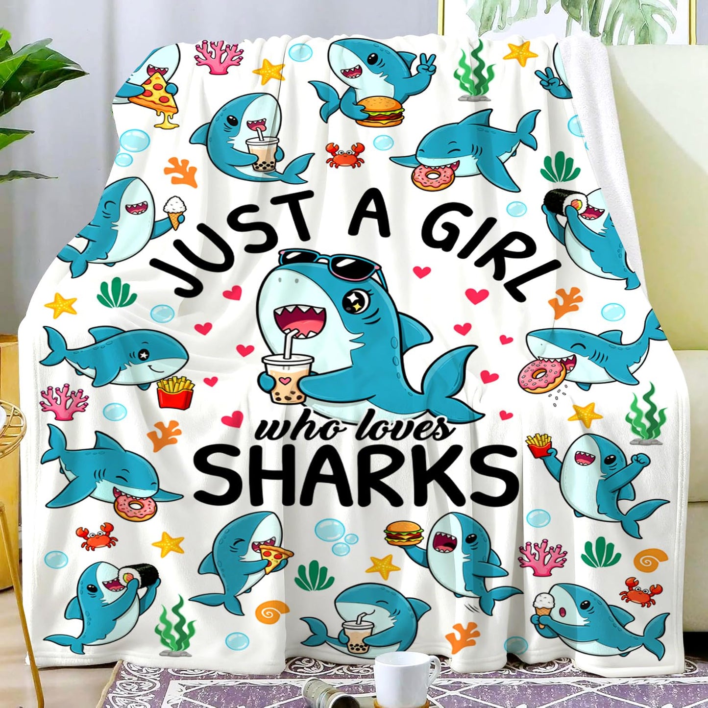Dog Gifts for Girls Women Puppy Plush Just A Girl Who Loves Dogs Print Throw Blanket Stuff Cute Puppys Themed Dog Blanket for Girls Women Kids Dogs Lovers Birthday Decorations Bed Room Decor 50"X40"