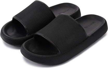 WHITIN Slippers for Women Non Slip | Cushioned Thick Sole Slides | Quick Drying Bathroom Sandals