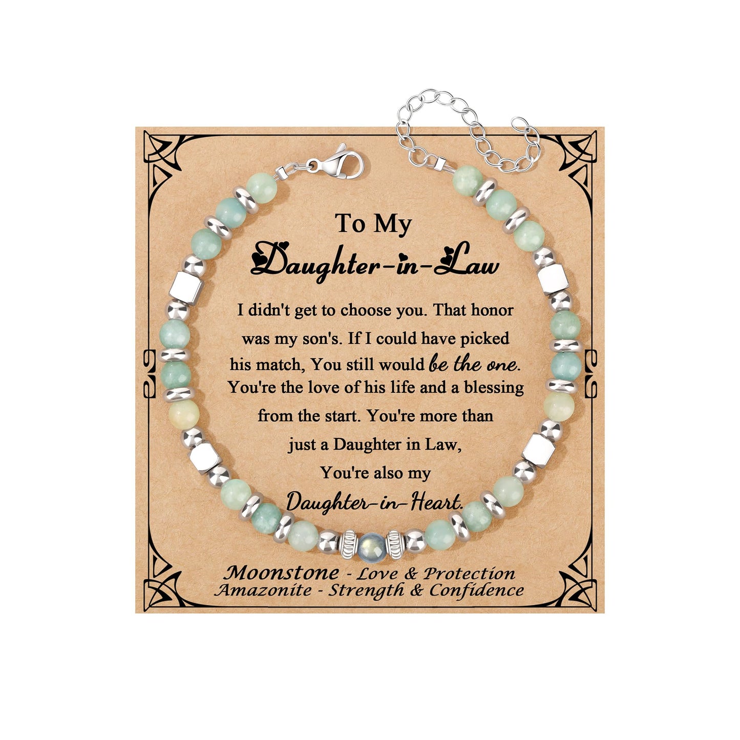 JoycuFF 𝗚𝗶𝗳𝘁𝘀 𝗳𝗼𝗿 𝗪𝗼𝗺𝗲𝗻 𝗠𝗼𝗼𝗻𝘀𝘁𝗼𝗻𝗲 𝗕𝗿𝗮𝗰𝗲𝗹𝗲𝘁 Amazonite Colorful Imperial Jasper Stainless Steel Beads Bracelets, Graduation Christmas Valentines Mothers Day Birthday Gifts