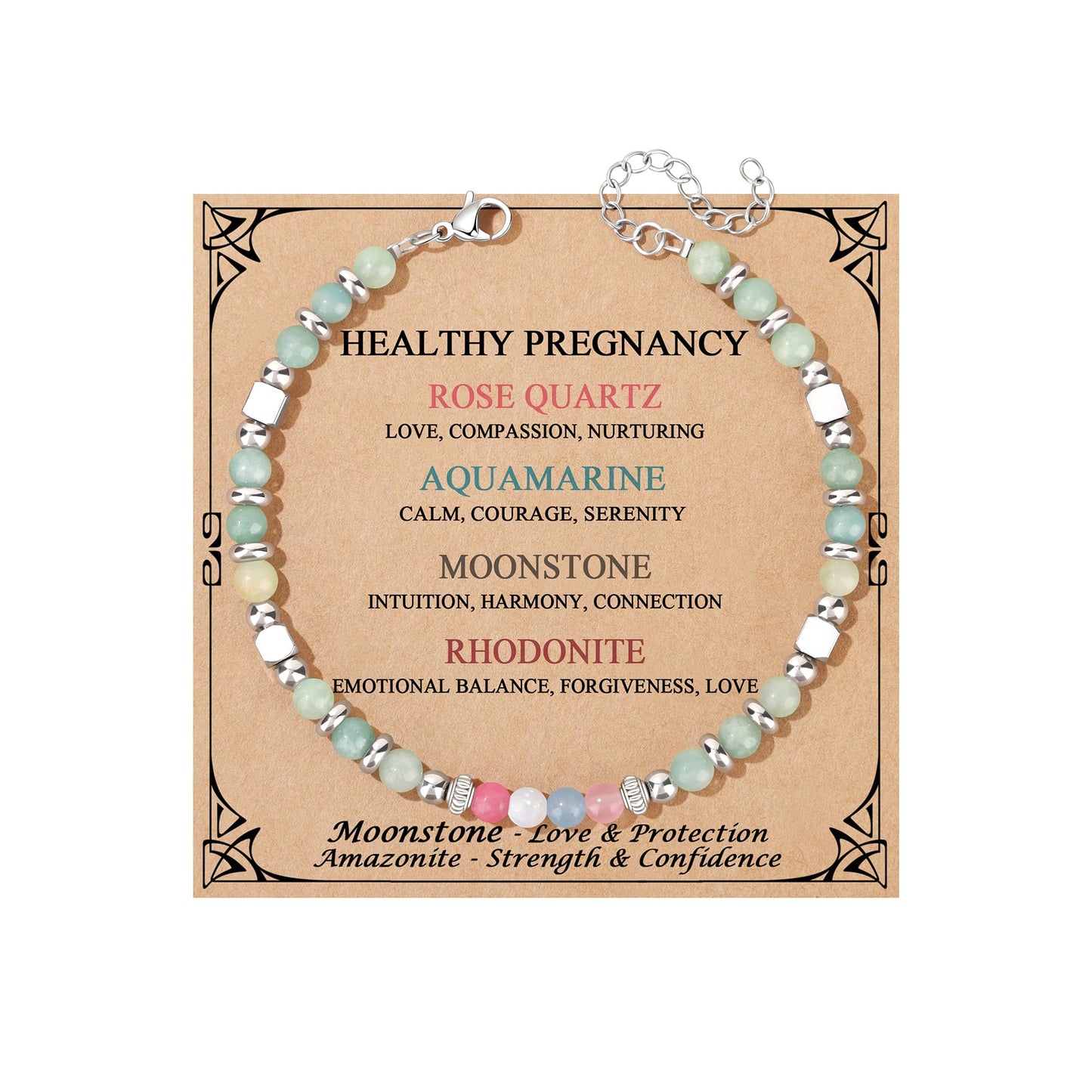 JoycuFF 𝗚𝗶𝗳𝘁𝘀 𝗳𝗼𝗿 𝗪𝗼𝗺𝗲𝗻 𝗠𝗼𝗼𝗻𝘀𝘁𝗼𝗻𝗲 𝗕𝗿𝗮𝗰𝗲𝗹𝗲𝘁 Amazonite Colorful Imperial Jasper Stainless Steel Beads Bracelets, Graduation Christmas Valentines Mothers Day Birthday Gifts