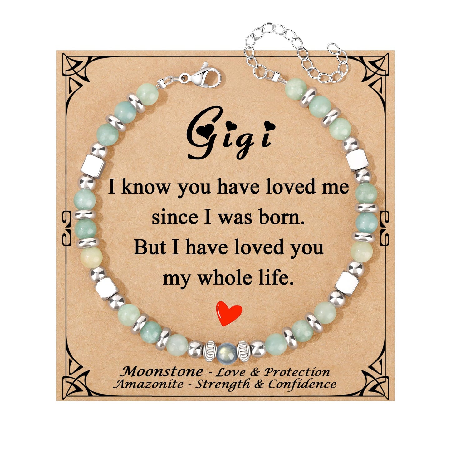 JoycuFF 𝗚𝗶𝗳𝘁𝘀 𝗳𝗼𝗿 𝗪𝗼𝗺𝗲𝗻 𝗠𝗼𝗼𝗻𝘀𝘁𝗼𝗻𝗲 𝗕𝗿𝗮𝗰𝗲𝗹𝗲𝘁 Amazonite Colorful Imperial Jasper Stainless Steel Beads Bracelets, Graduation Christmas Valentines Mothers Day Birthday Gifts