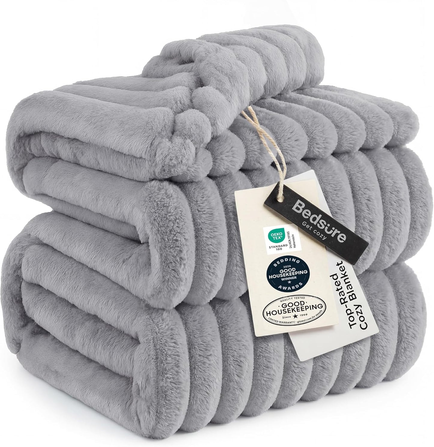 Bedsure GentleSoft White Throw Blanket for Couch - Graduation Gifts Teacher Birthday Gifts for Women Mom Her Girls, Cozy Fleece Blanket for Sofa Bed Living Room Home Decor, Off White, 50x60 Inchess