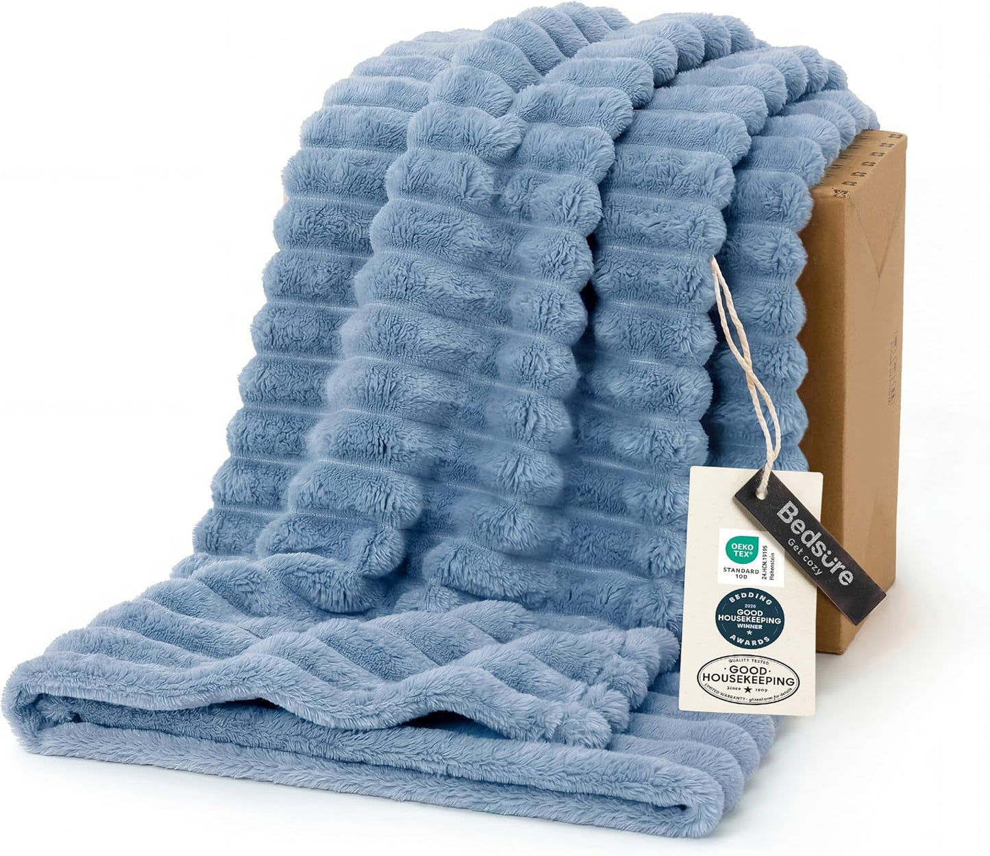 Bedsure GentleSoft White Throw Blanket for Couch - Graduation Gifts Teacher Birthday Gifts for Women Mom Her Girls, Cozy Fleece Blanket for Sofa Bed Living Room Home Decor, Off White, 50x60 Inchess