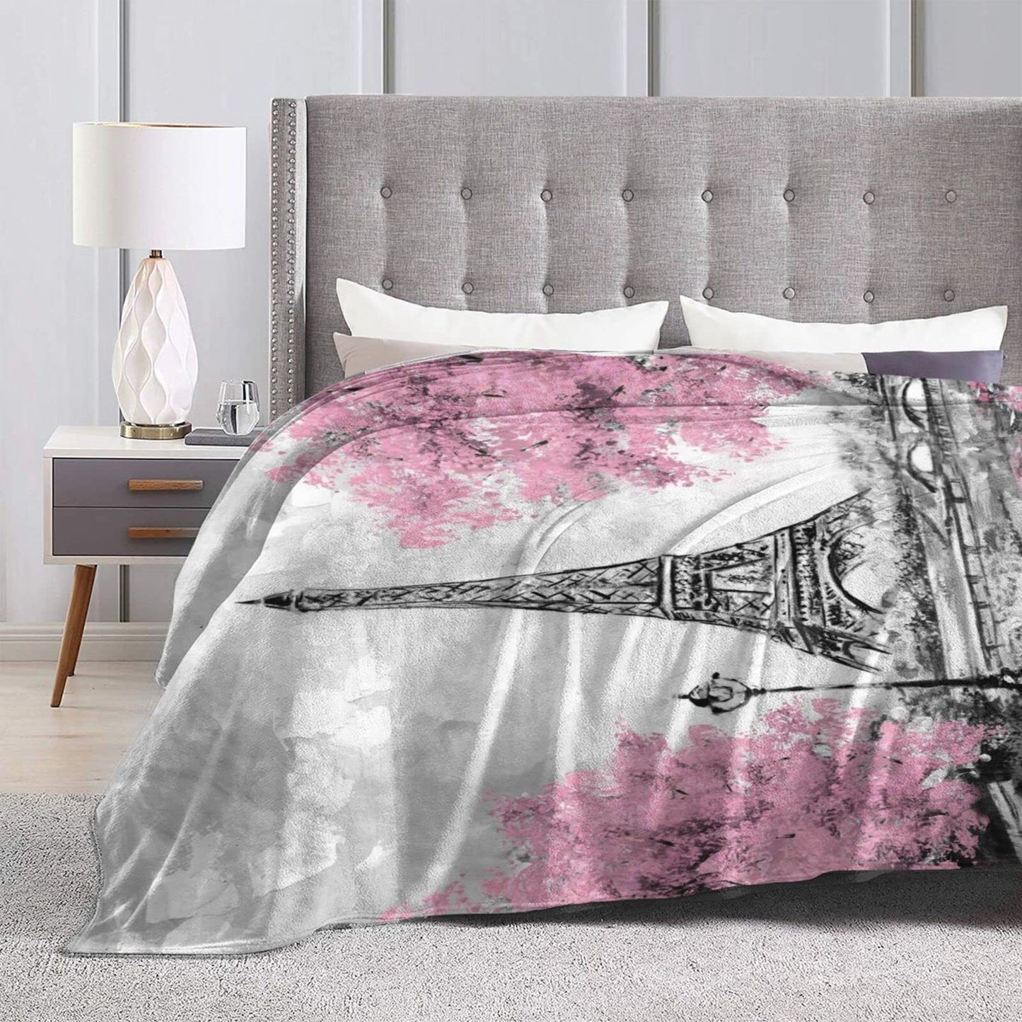 Perinsto Cute Throw Blanket Ultra Soft Warm All Season Decorative Fleece Blankets for Bed Chair Car Sofa Couch Bedroom 50" X 40”