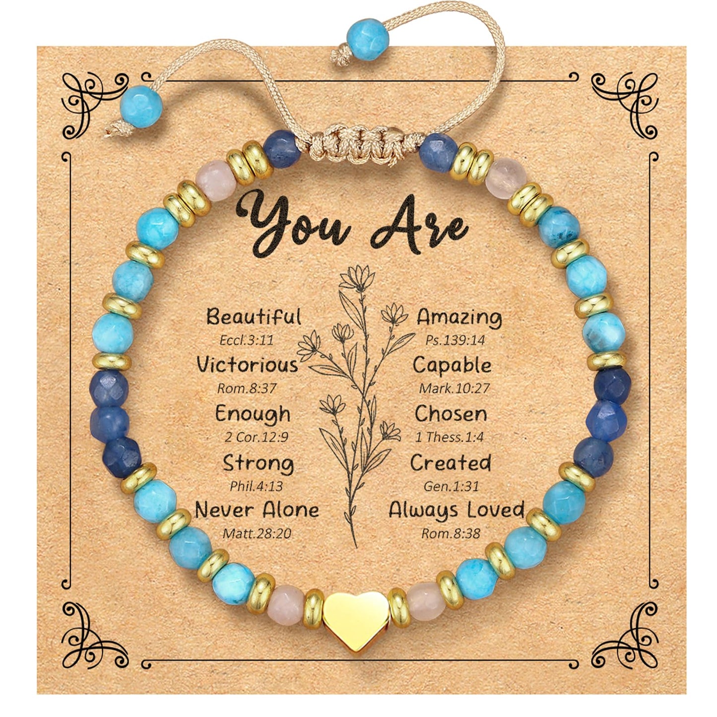 yupoxiu Inspirational Gifts for Women Birthday - Healing Natural Stone Bracelets, Thinking of You Get Well Soon Gifts for Women Friend Sister