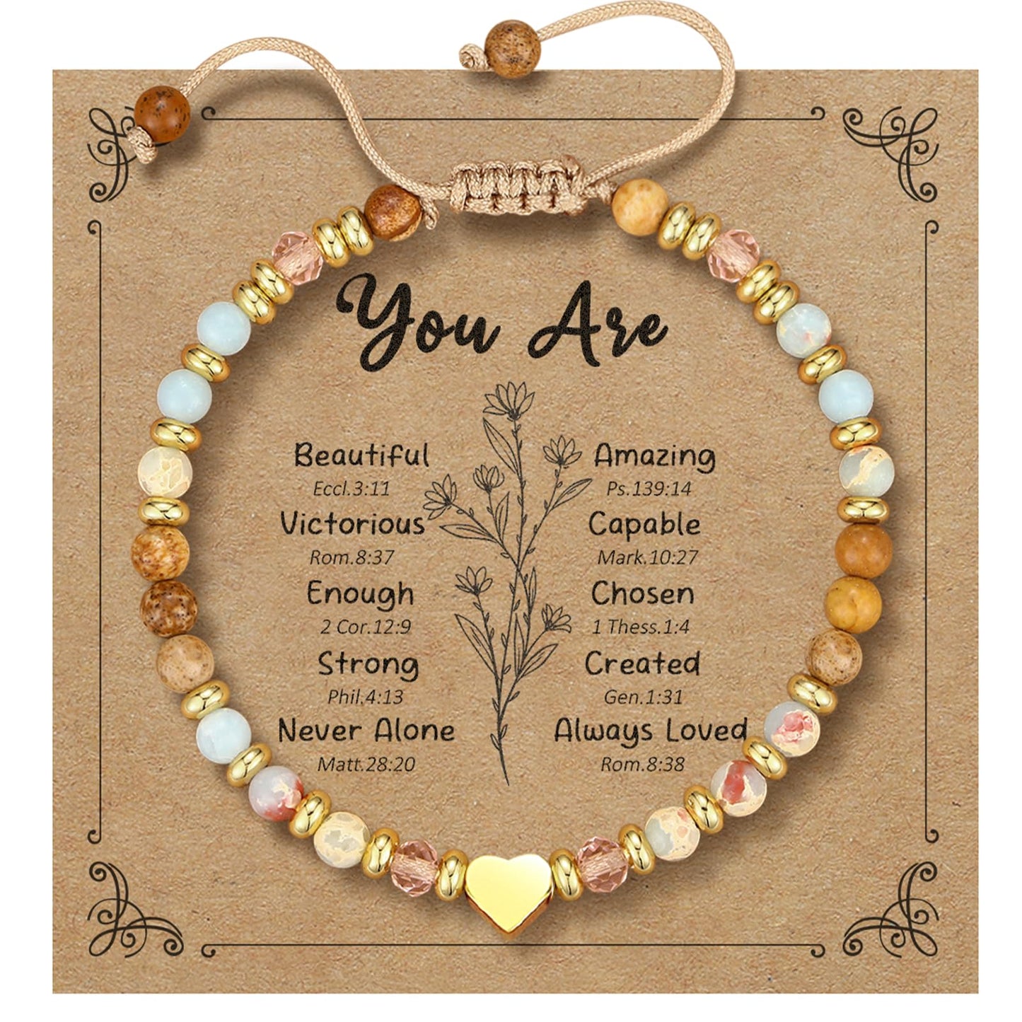 yupoxiu Inspirational Gifts for Women Birthday - Healing Natural Stone Bracelets, Thinking of You Get Well Soon Gifts for Women Friend Sister