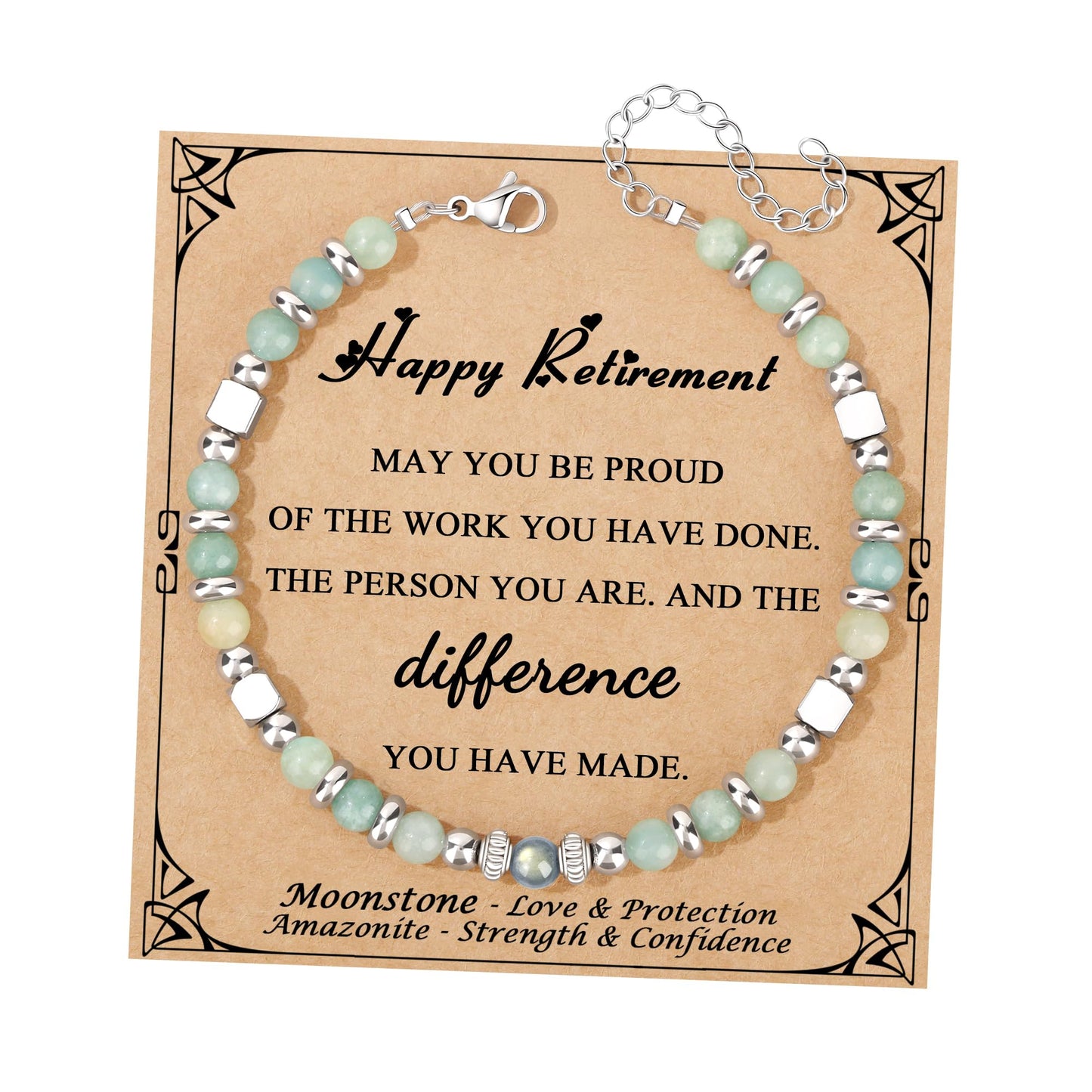 JoycuFF 𝗚𝗶𝗳𝘁𝘀 𝗳𝗼𝗿 𝗪𝗼𝗺𝗲𝗻 𝗠𝗼𝗼𝗻𝘀𝘁𝗼𝗻𝗲 𝗕𝗿𝗮𝗰𝗲𝗹𝗲𝘁 Amazonite Colorful Imperial Jasper Stainless Steel Beads Bracelets, Graduation Christmas Valentines Mothers Day Birthday Gifts