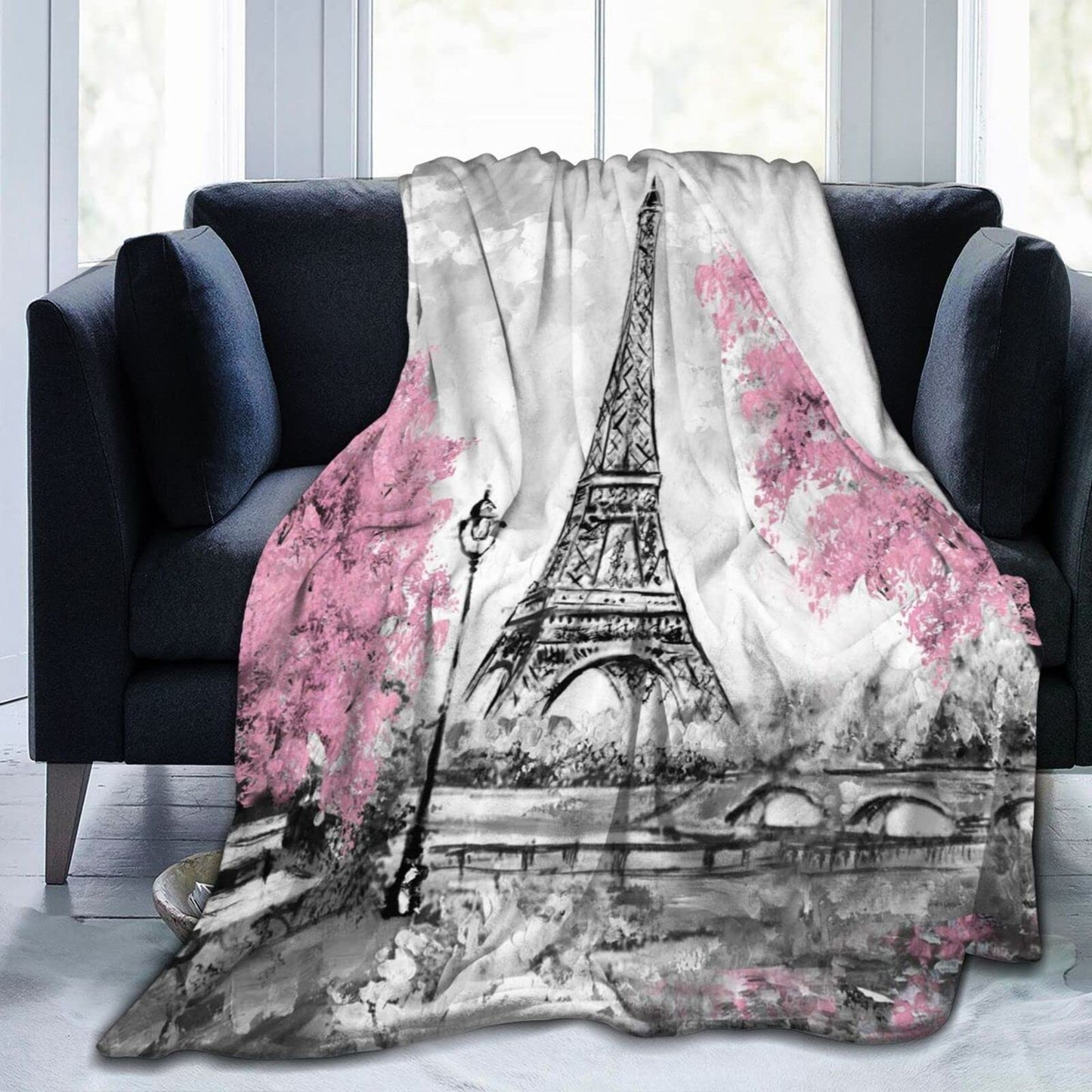 Perinsto Cute Throw Blanket Ultra Soft Warm All Season Decorative Fleece Blankets for Bed Chair Car Sofa Couch Bedroom 50" X 40”