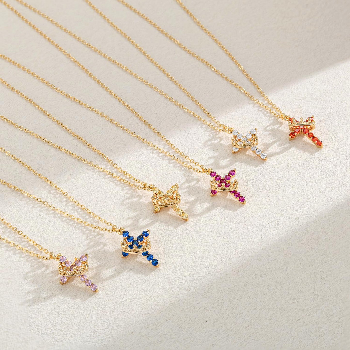 Robaice Cross Necklace for Women, 14K Gold Plated Crown Cross Pendant Necklace, Non-Tarnish Faith Jewelry for Women, Christian Religious Gifts