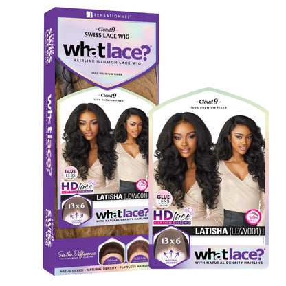 Sensationnel What Lace 13X6 Wigs - Latisha Lacefrontal Hand Tied Glueless Synthetic With Natural Density Preplucked Hairline (Jet Black 1)