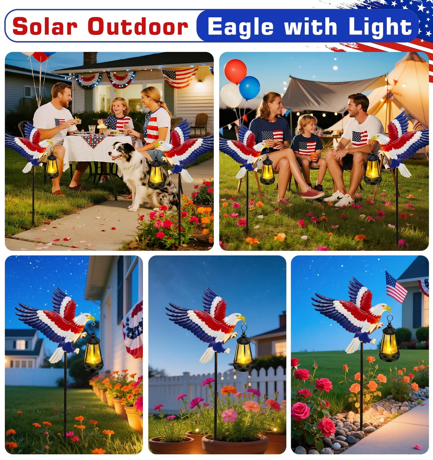 ZFNN Solar Garden Decor Lights Outdoor Waterproof, Metal Butterfly Stakes with Solar Lanterns, Solar Garden Lights for Decorative Yard Art Outside Patio Lawn Ornaments, Gifts for Women Mom