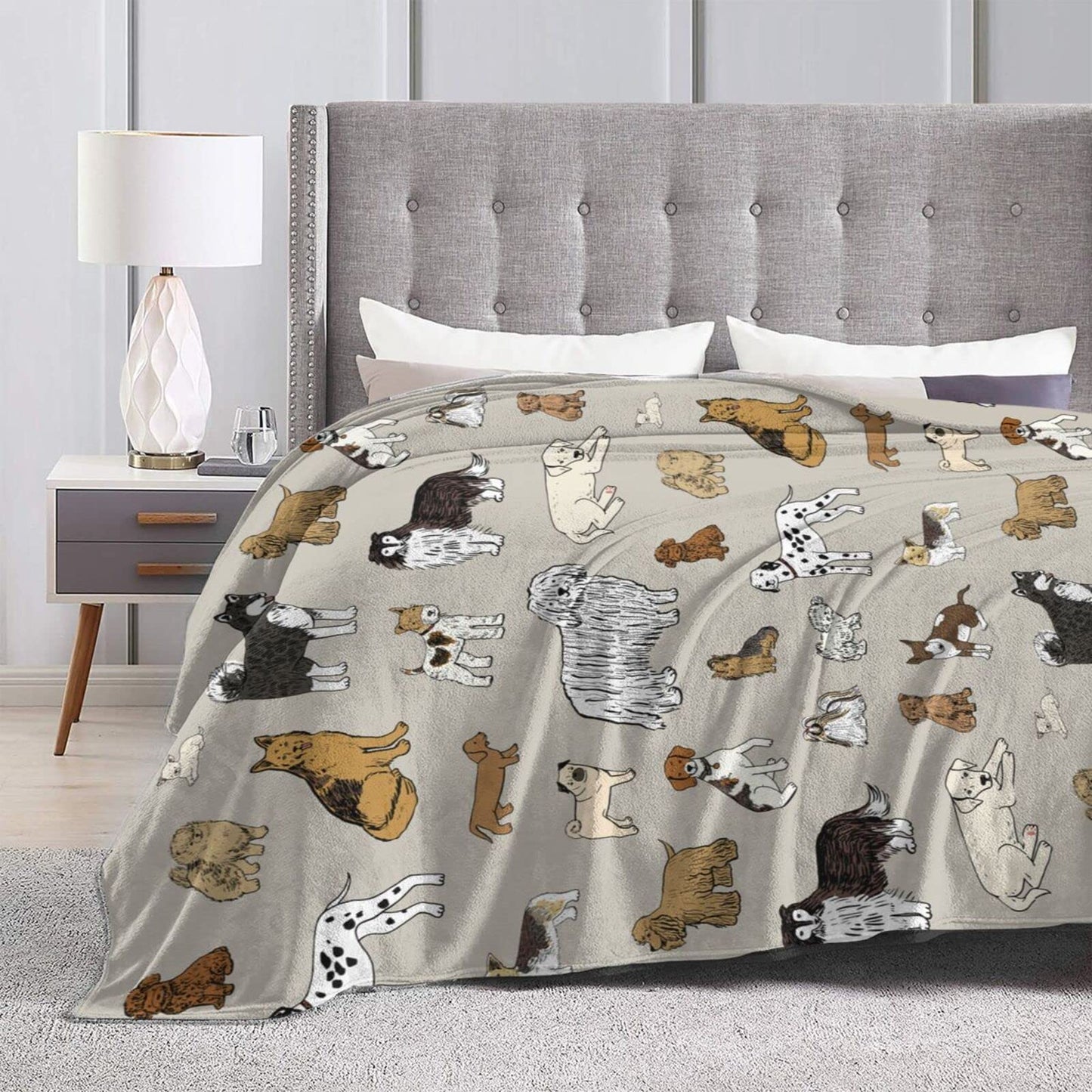 Perinsto Cute Throw Blanket Ultra Soft Warm All Season Decorative Fleece Blankets for Bed Chair Car Sofa Couch Bedroom 50" X 40”