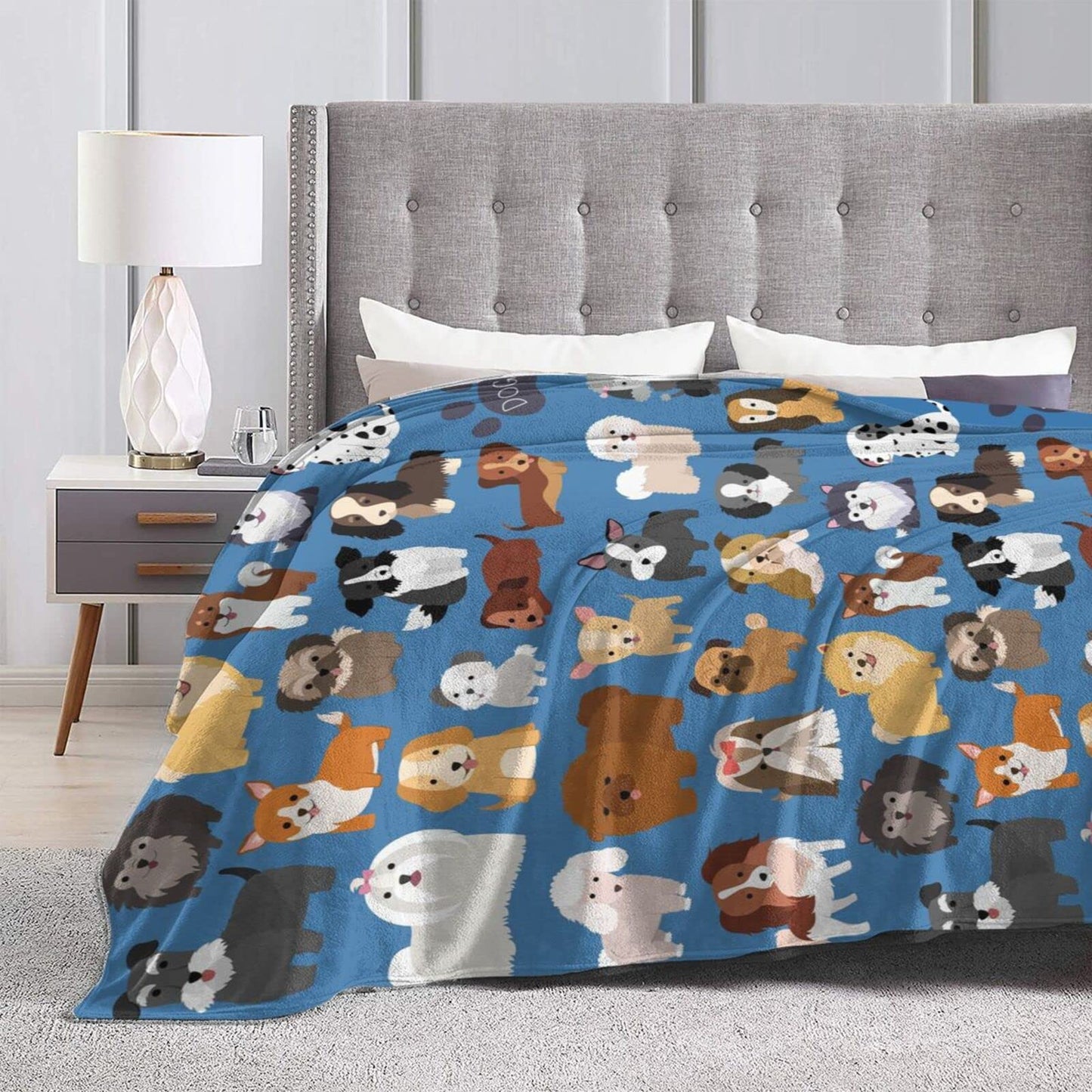 Perinsto Cute Throw Blanket Ultra Soft Warm All Season Decorative Fleece Blankets for Bed Chair Car Sofa Couch Bedroom 50" X 40”