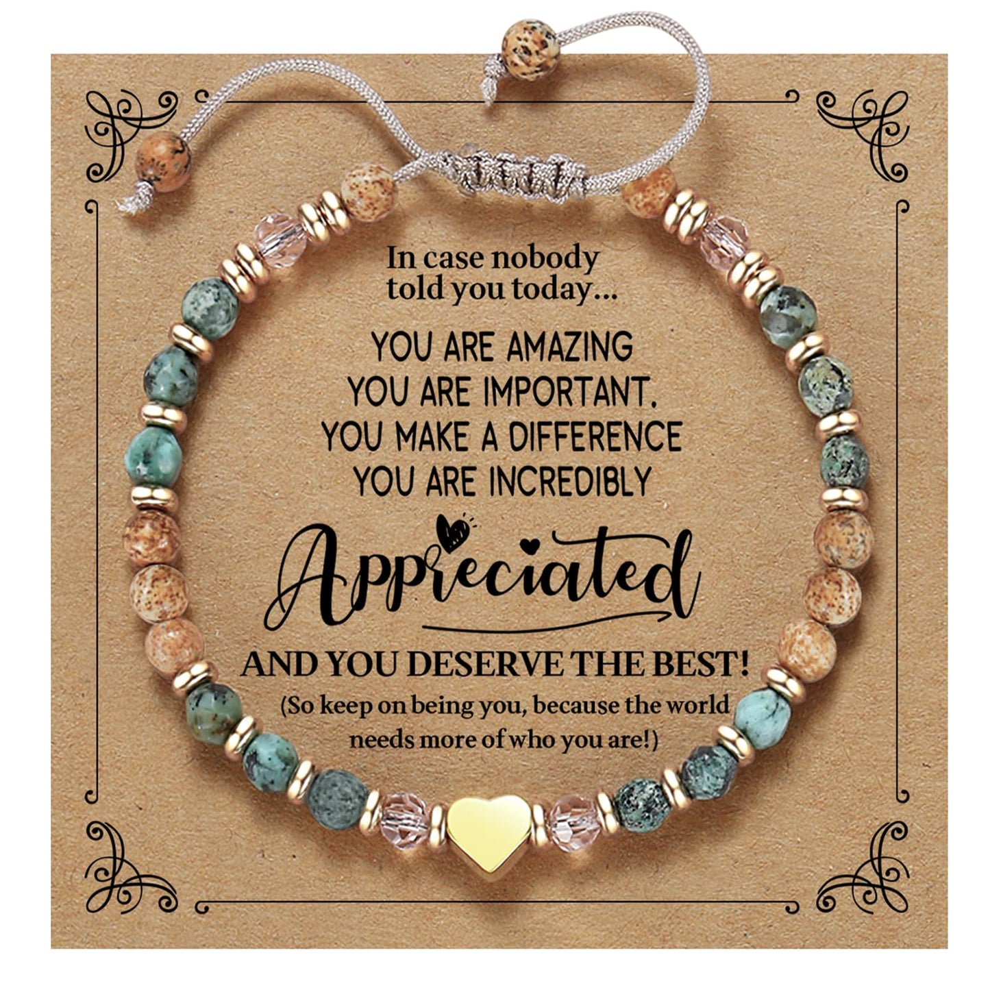 yupoxiu Inspirational Gifts for Women Birthday - Healing Natural Stone Bracelets, Thinking of You Get Well Soon Gifts for Women Friend Sister