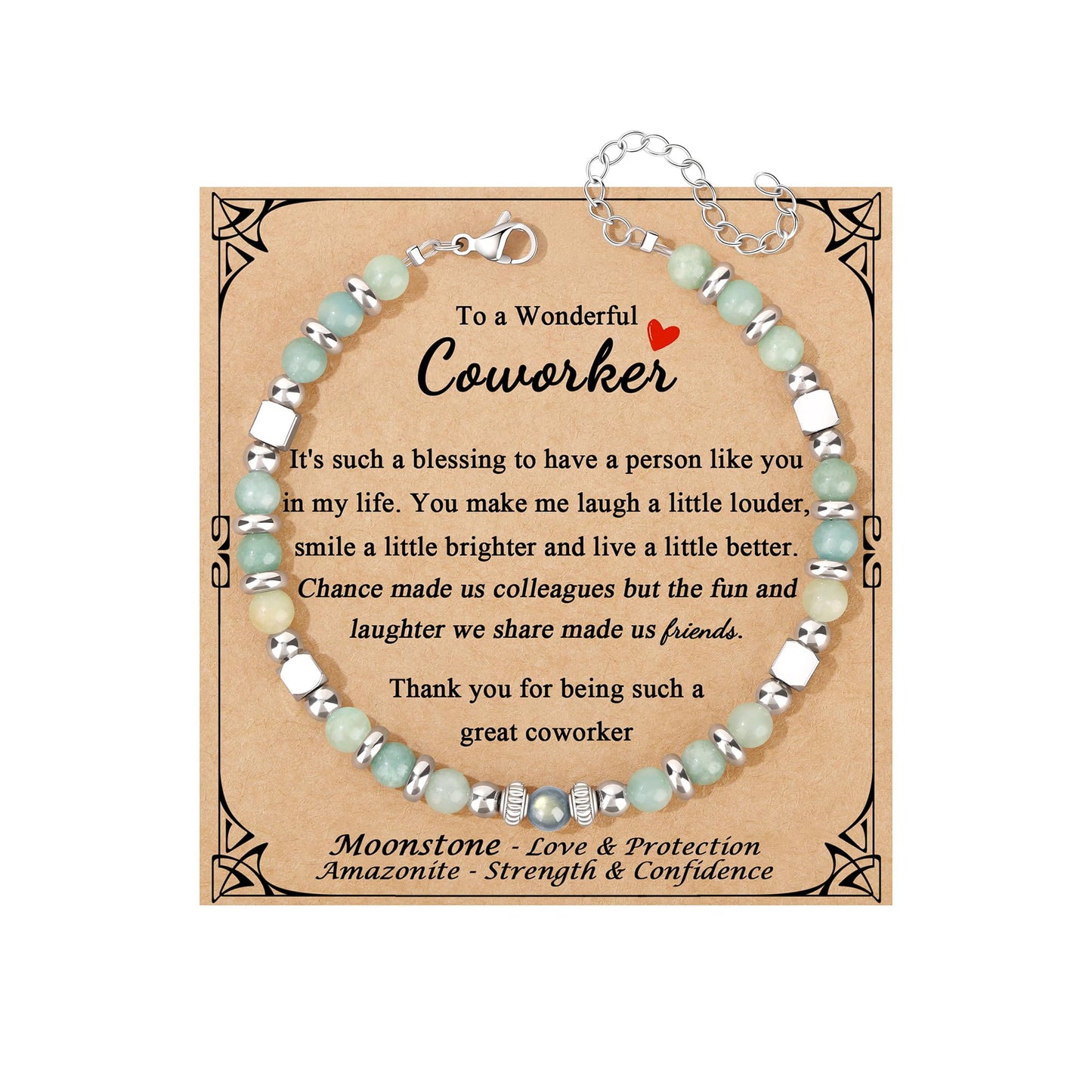 JoycuFF 𝗚𝗶𝗳𝘁𝘀 𝗳𝗼𝗿 𝗪𝗼𝗺𝗲𝗻 𝗠𝗼𝗼𝗻𝘀𝘁𝗼𝗻𝗲 𝗕𝗿𝗮𝗰𝗲𝗹𝗲𝘁 Amazonite Colorful Imperial Jasper Stainless Steel Beads Bracelets, Graduation Christmas Valentines Mothers Day Birthday Gifts