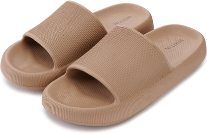 WHITIN Slippers for Women Non Slip | Cushioned Thick Sole Slides | Quick Drying Bathroom Sandals