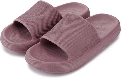 WHITIN Slippers for Women Non Slip | Cushioned Thick Sole Slides | Quick Drying Bathroom Sandals