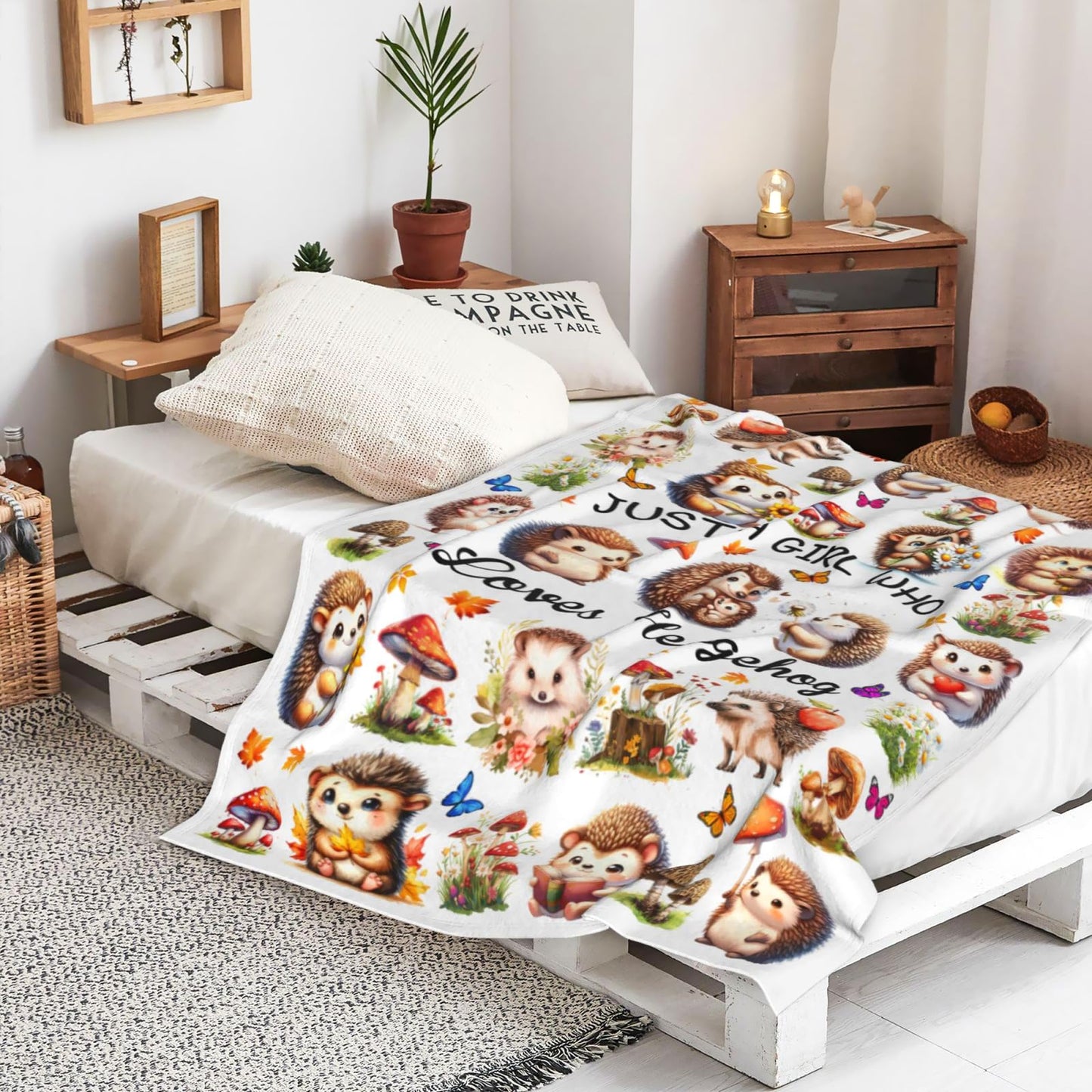 Dog Gifts for Girls Women Puppy Plush Just A Girl Who Loves Dogs Print Throw Blanket Stuff Cute Puppys Themed Dog Blanket for Girls Women Kids Dogs Lovers Birthday Decorations Bed Room Decor 50"X40"