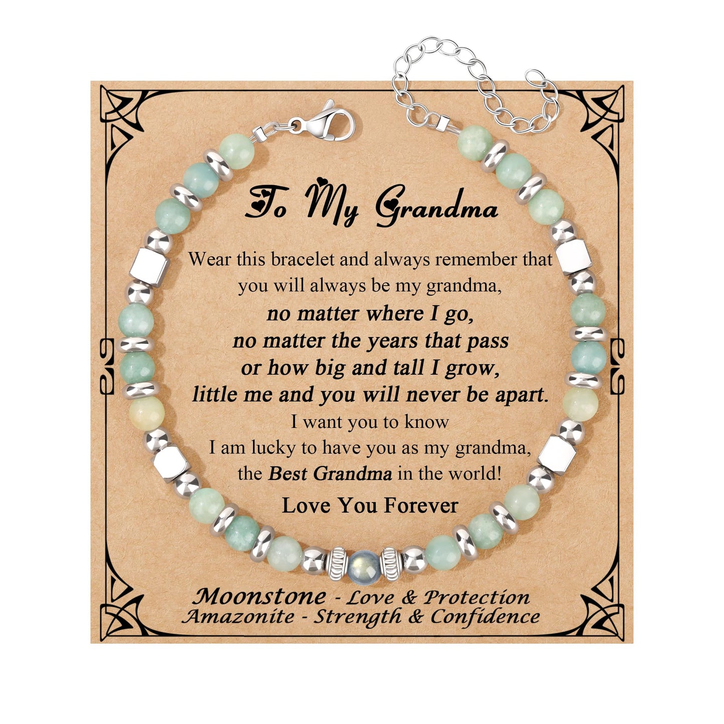 JoycuFF 𝗚𝗶𝗳𝘁𝘀 𝗳𝗼𝗿 𝗪𝗼𝗺𝗲𝗻 𝗠𝗼𝗼𝗻𝘀𝘁𝗼𝗻𝗲 𝗕𝗿𝗮𝗰𝗲𝗹𝗲𝘁 Amazonite Colorful Imperial Jasper Stainless Steel Beads Bracelets, Graduation Christmas Valentines Mothers Day Birthday Gifts