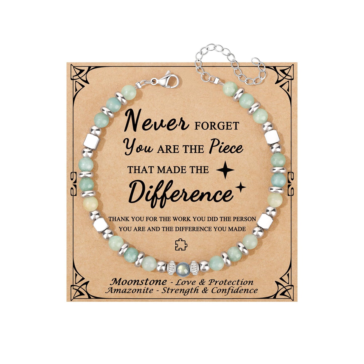 JoycuFF 𝗚𝗶𝗳𝘁𝘀 𝗳𝗼𝗿 𝗪𝗼𝗺𝗲𝗻 𝗠𝗼𝗼𝗻𝘀𝘁𝗼𝗻𝗲 𝗕𝗿𝗮𝗰𝗲𝗹𝗲𝘁 Amazonite Colorful Imperial Jasper Stainless Steel Beads Bracelets, Graduation Christmas Valentines Mothers Day Birthday Gifts