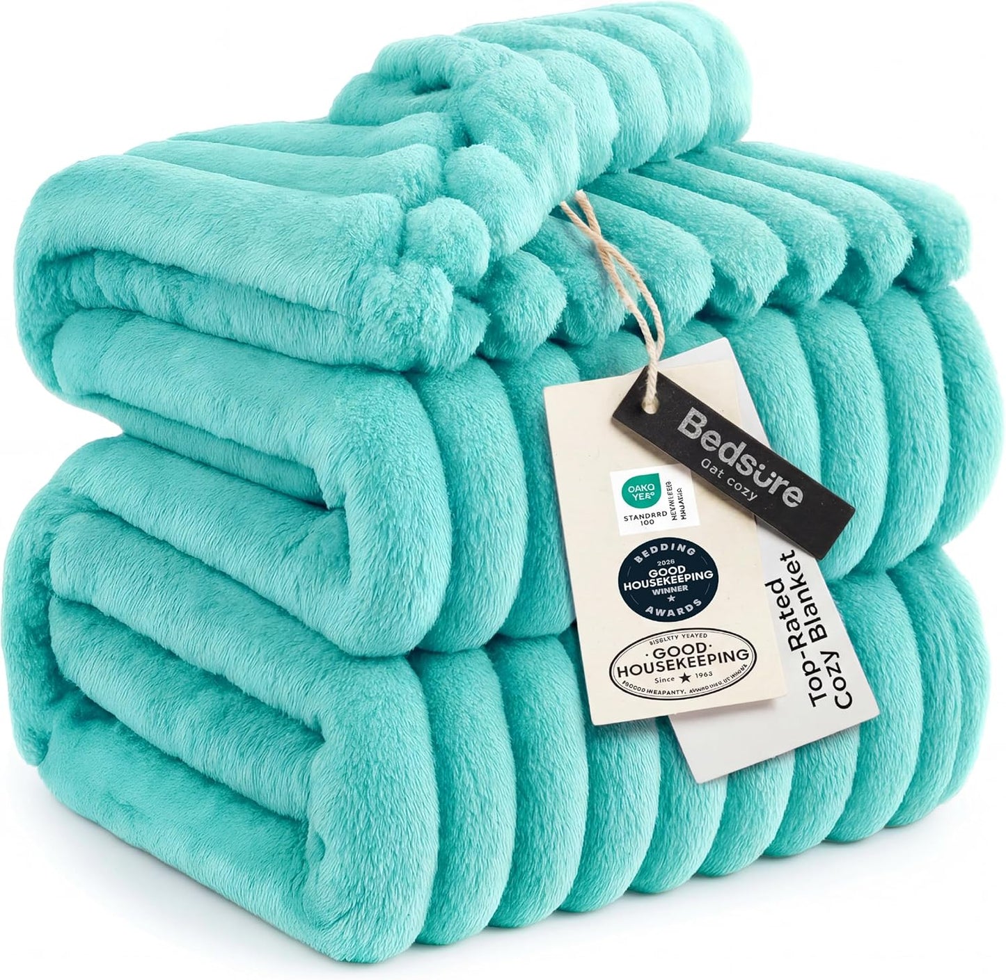 Bedsure GentleSoft White Throw Blanket for Couch - Graduation Gifts Teacher Birthday Gifts for Women Mom Her Girls, Cozy Fleece Blanket for Sofa Bed Living Room Home Decor, Off White, 50x60 Inchess