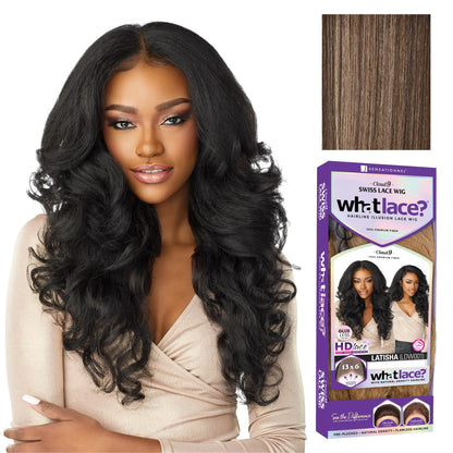 Sensationnel What Lace 13X6 Wigs - Latisha Lacefrontal Hand Tied Glueless Synthetic With Natural Density Preplucked Hairline (Jet Black 1)