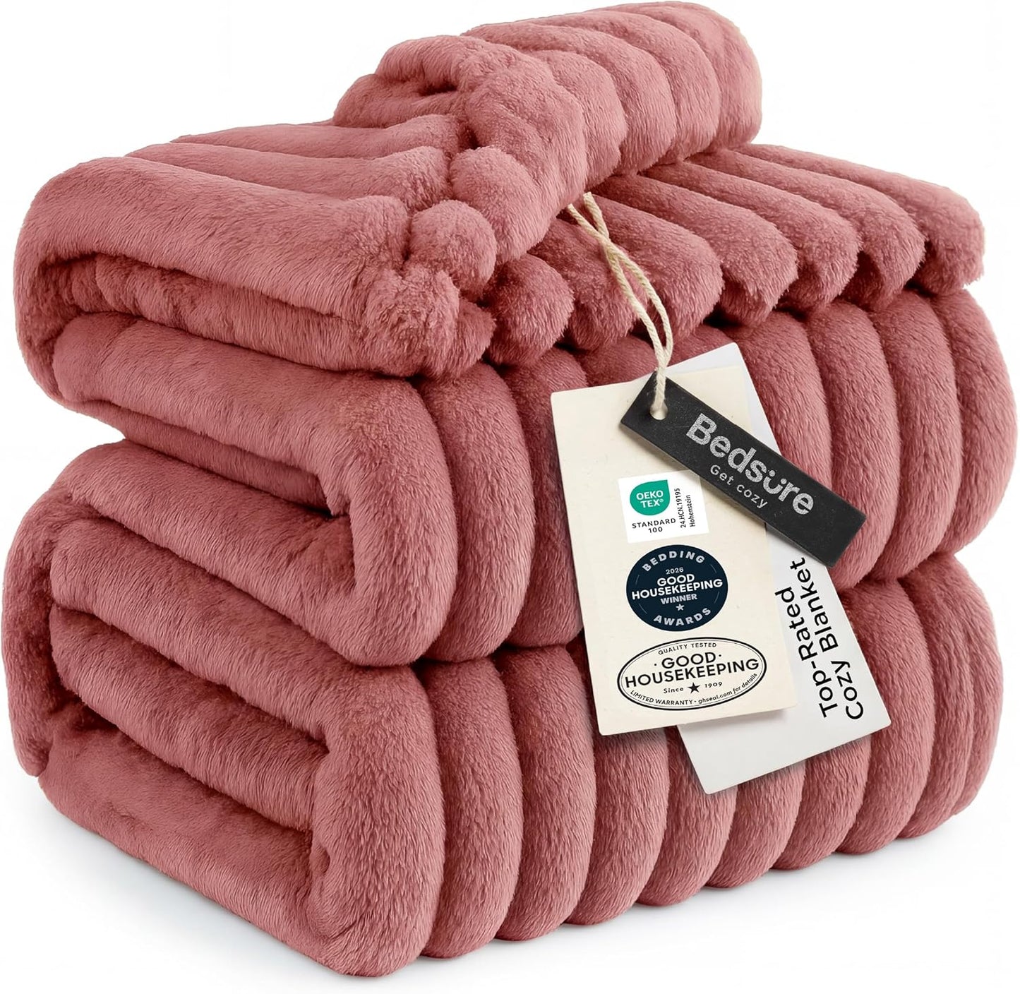 Bedsure GentleSoft White Throw Blanket for Couch - Graduation Gifts Teacher Birthday Gifts for Women Mom Her Girls, Cozy Fleece Blanket for Sofa Bed Living Room Home Decor, Off White, 50x60 Inchess