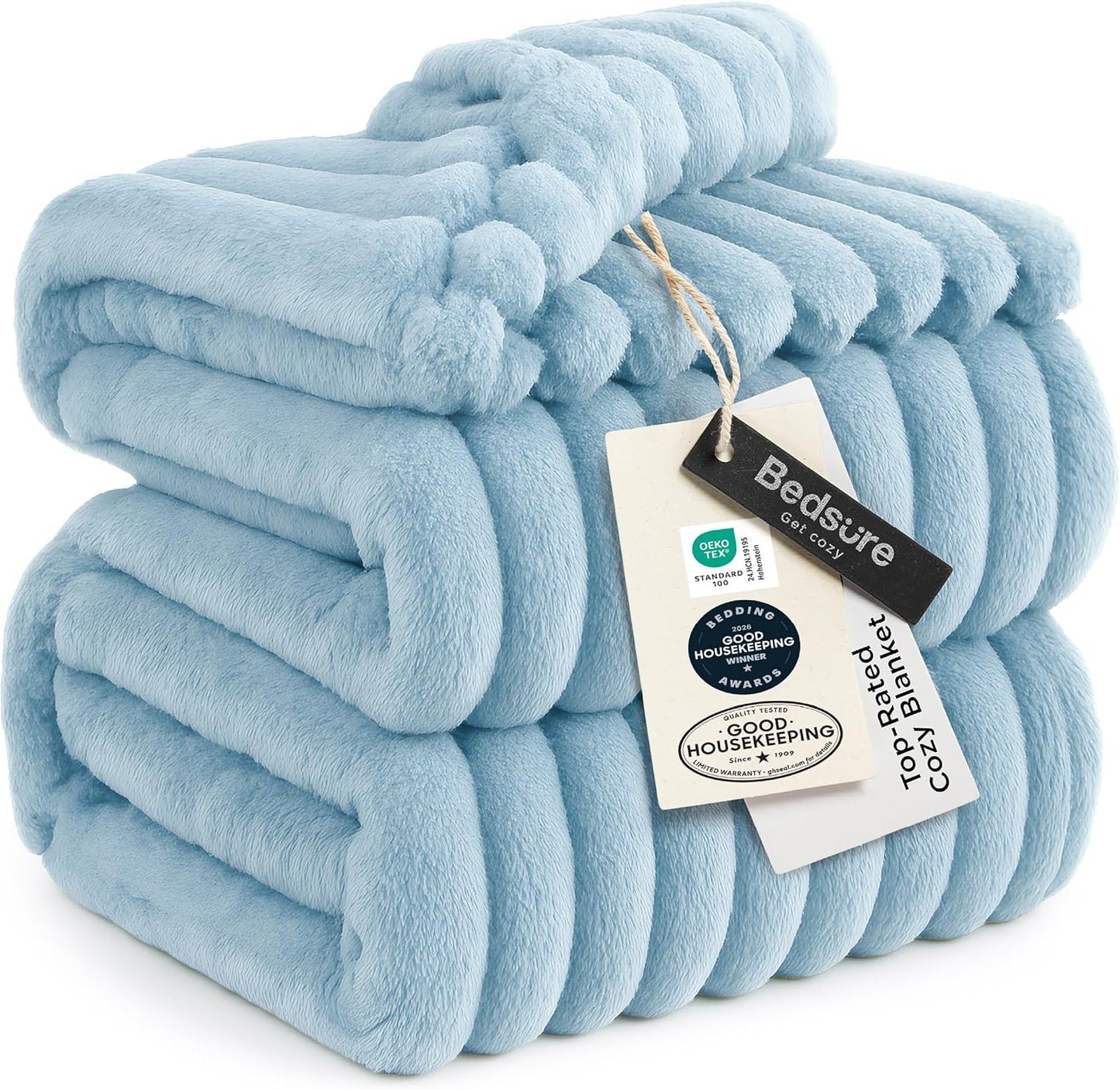 Bedsure GentleSoft White Throw Blanket for Couch - Graduation Gifts Teacher Birthday Gifts for Women Mom Her Girls, Cozy Fleece Blanket for Sofa Bed Living Room Home Decor, Off White, 50x60 Inchess