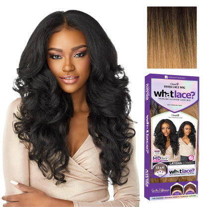 Sensationnel What Lace 13X6 Wigs - Latisha Lacefrontal Hand Tied Glueless Synthetic With Natural Density Preplucked Hairline (Jet Black 1)