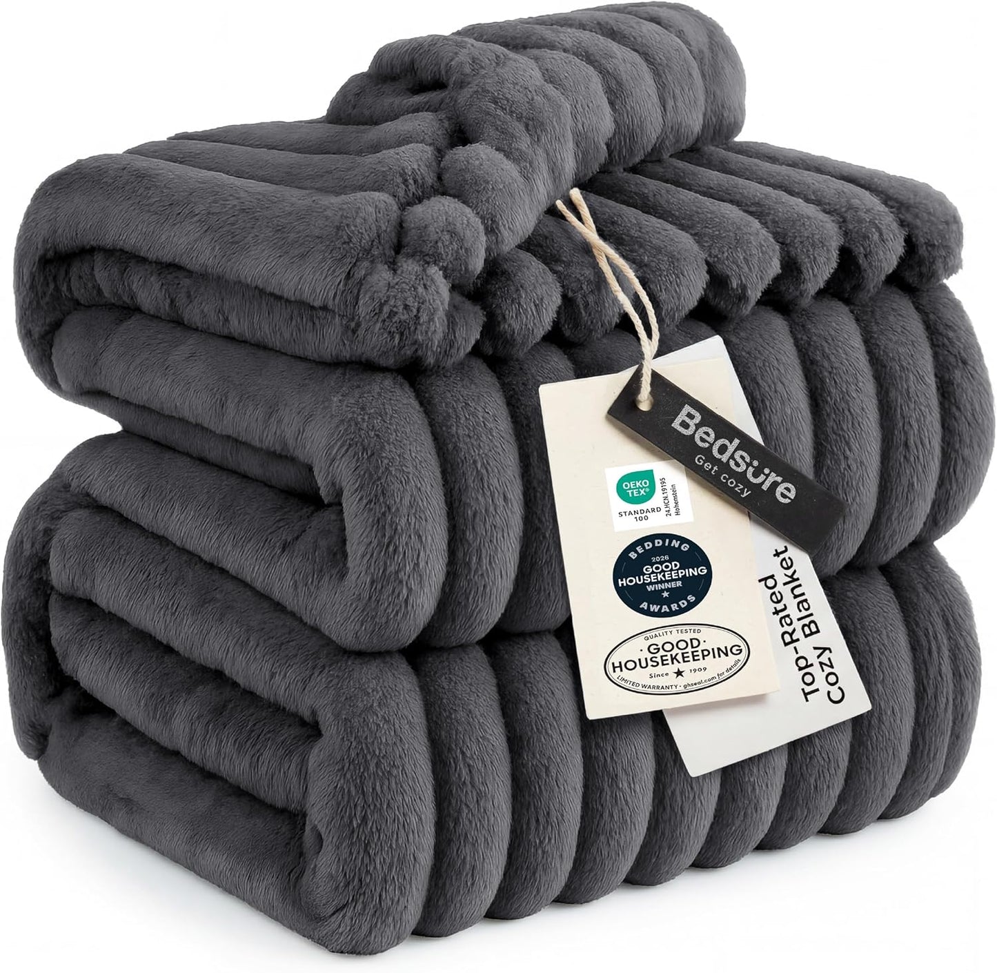 Bedsure GentleSoft White Throw Blanket for Couch - Graduation Gifts Teacher Birthday Gifts for Women Mom Her Girls, Cozy Fleece Blanket for Sofa Bed Living Room Home Decor, Off White, 50x60 Inchess