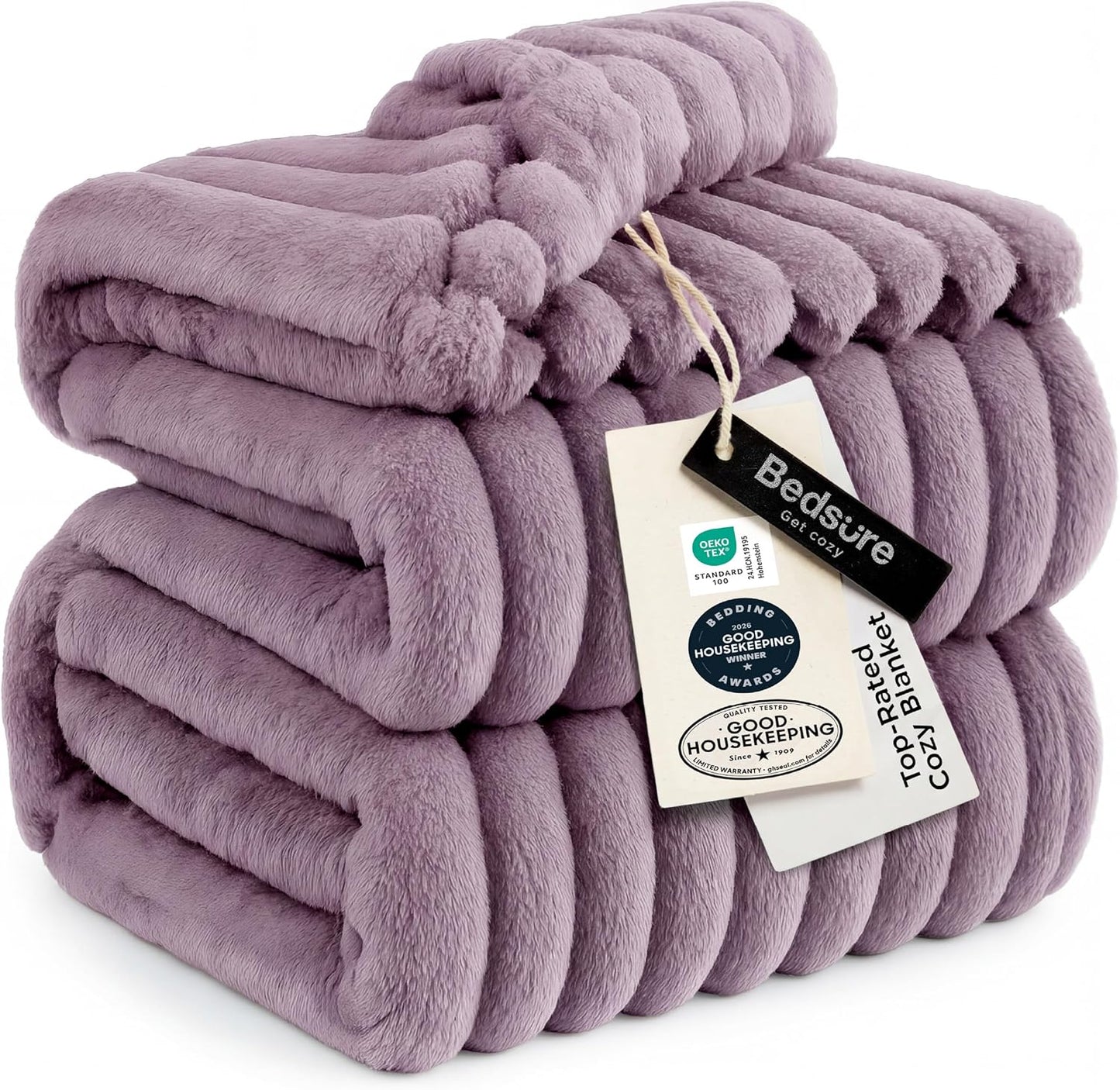 Bedsure GentleSoft White Throw Blanket for Couch - Graduation Gifts Teacher Birthday Gifts for Women Mom Her Girls, Cozy Fleece Blanket for Sofa Bed Living Room Home Decor, Off White, 50x60 Inchess