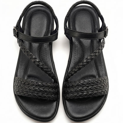 Aomigoct Dressy Womens Sandals Summer: Comfortable Strappy Flats Sandals Women - Casual Walking Woman Shoes