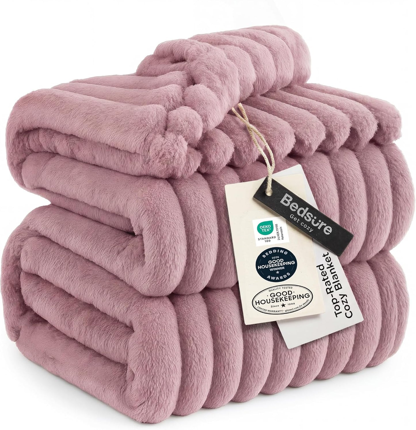 Bedsure GentleSoft White Throw Blanket for Couch - Graduation Gifts Teacher Birthday Gifts for Women Mom Her Girls, Cozy Fleece Blanket for Sofa Bed Living Room Home Decor, Off White, 50x60 Inchess